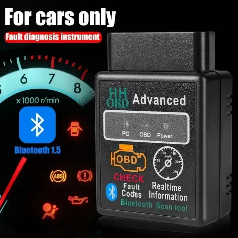 Bluetooth-Compatible Car OBD2 Scanner Elm327 V1.5 Code Reader OBDII Diagnostic Tool Diagnosis Scanner for Android IOS Windows