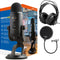 Yeti USB Microphone (Blackout) Bundle with Knox Gear Headphones and Pop Filter (3 Items)