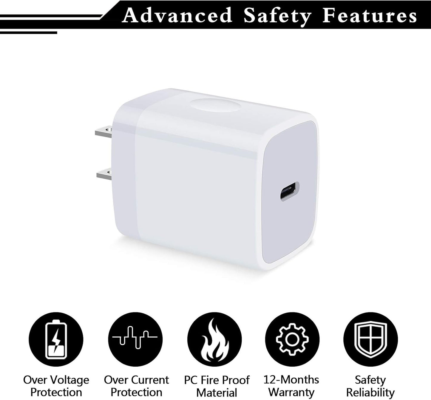 USB C Wall Charger,2Pack 20W USB C Block PD Fast Charger Type C Wall Adapter for Iphone 16 15 14 13 12 11 Pro Max,Se,8 7 6 Plus,Ipad,Samsung Galaxy S24 S23 S22 S21 Ultra S20 A14 A15 A33,Pixel 9 8 7 6