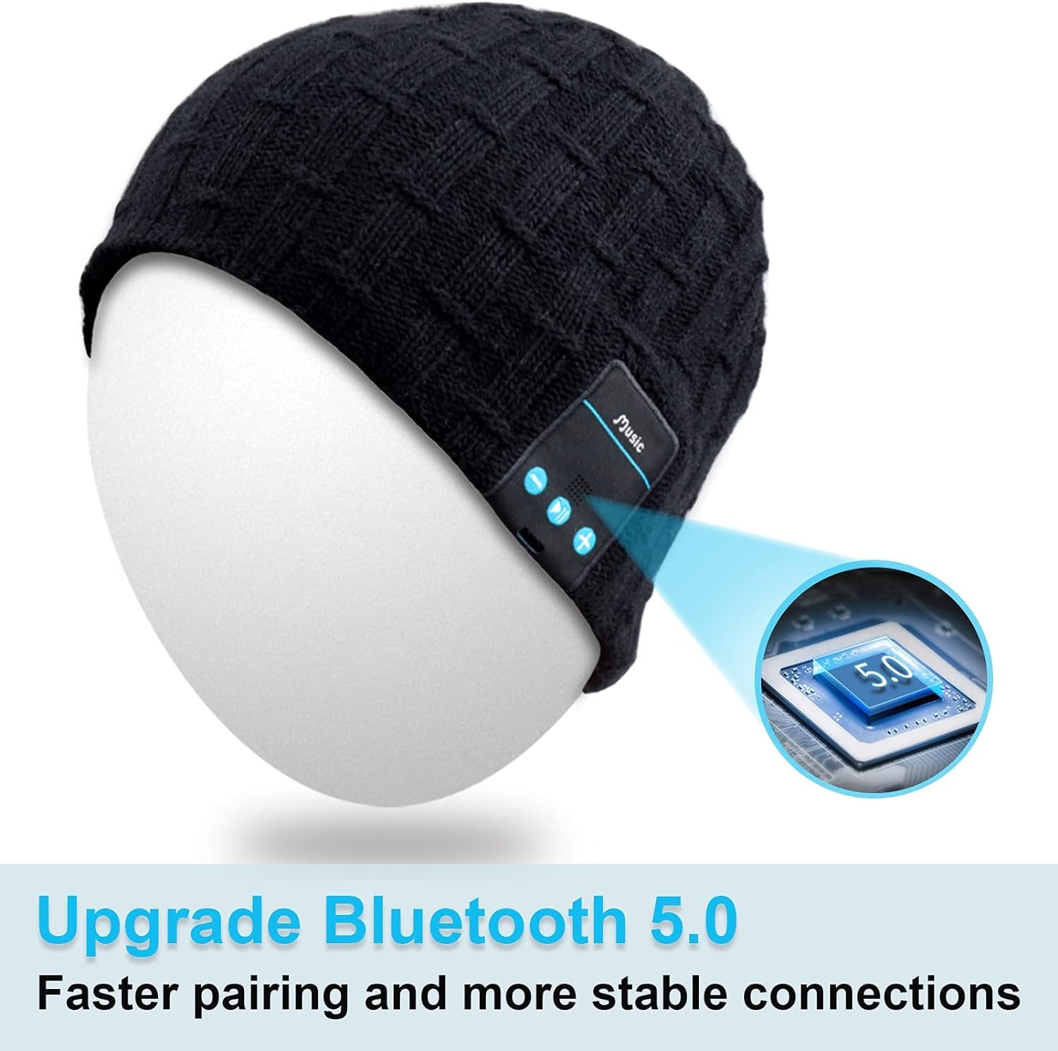 Bluetooth Beanie for Men Women Hat Wireless Headphone for Outdoor Sports